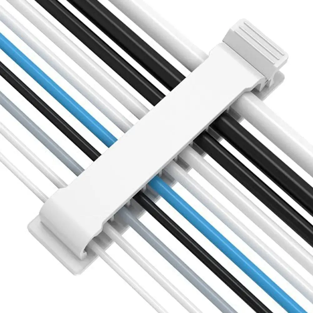 

3Pcs Adhesive Cord Organizer Cable Management Clips 10 Slot Material Press Open Desktop Glass Metal Ceramic Surface