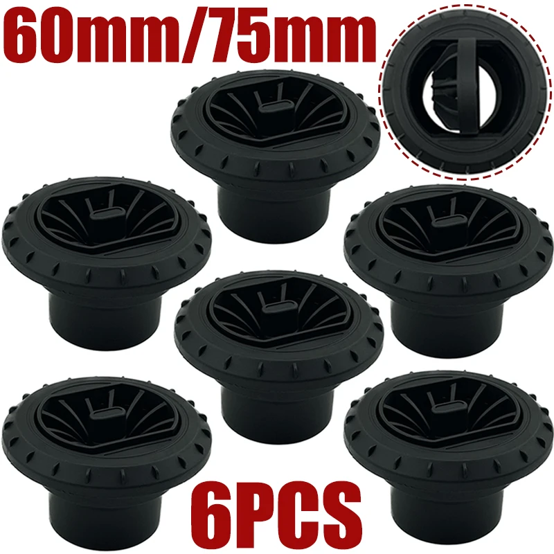 

6X 60mm 75mm Warm Ducting Air Vent Outlet 360° Rotatable Diesel Parking Heater Air Conditioner Round For Car Truck VAN Camper