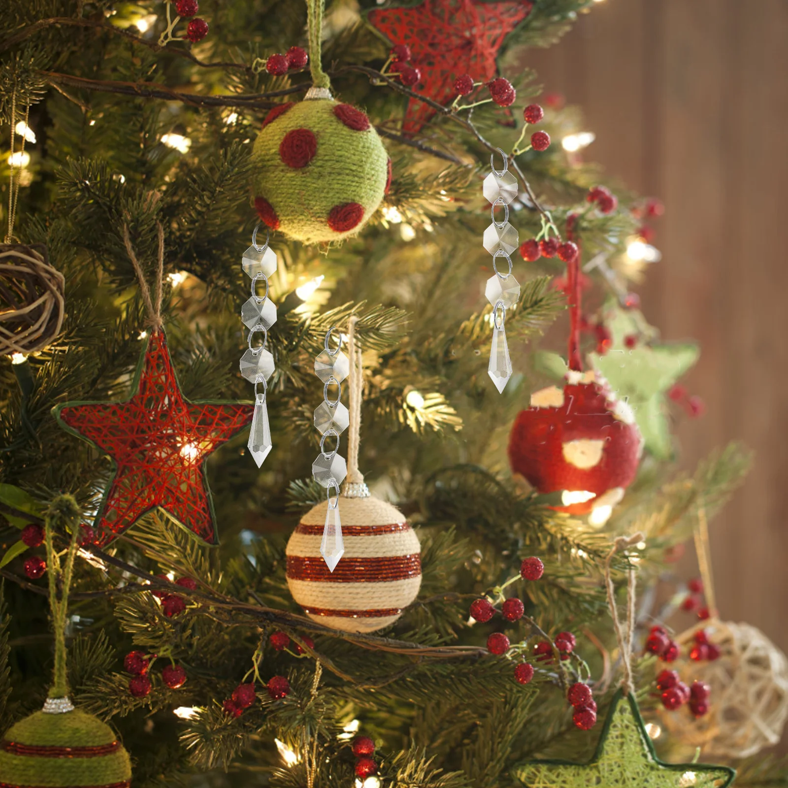 

20Pcs Acrylic Crystal Hanging Drops Ornaments for Wedding Party Decorative Elegance and Romance Crystal Decor