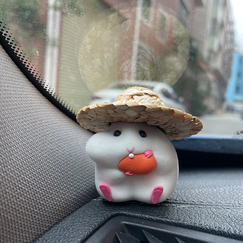 Fun Hamster Eating Seed Vehicle Figurine Attractive Hamster Car Decoration Hamster Dashboard Figure for Car Interior