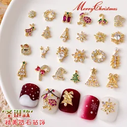 5Pcs Sparkle Nail Art Christmas Charms Zircon Quality Multi-Designs Luxury Charms Jewelry For Nail Art DIY 3D Crafts