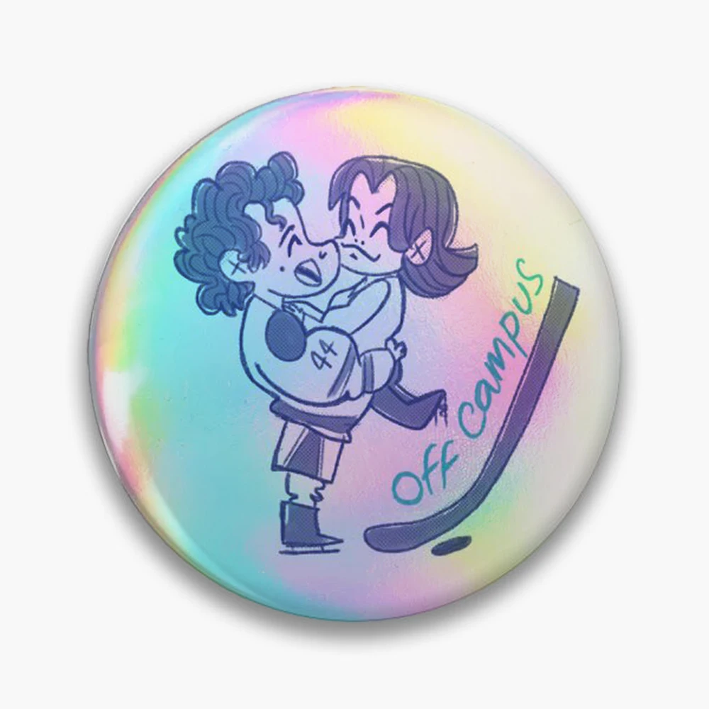 Off campus  Pin Holographic Star Heart Pin Brooches Laminated Button Fashion Accessory