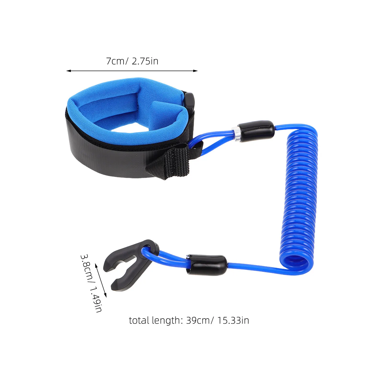 Boat Outboard Motor Kill Lanyard Heavy Duty Floating Emergency Safety Key Wrist Strap Lanyard for Sailing Water Sports