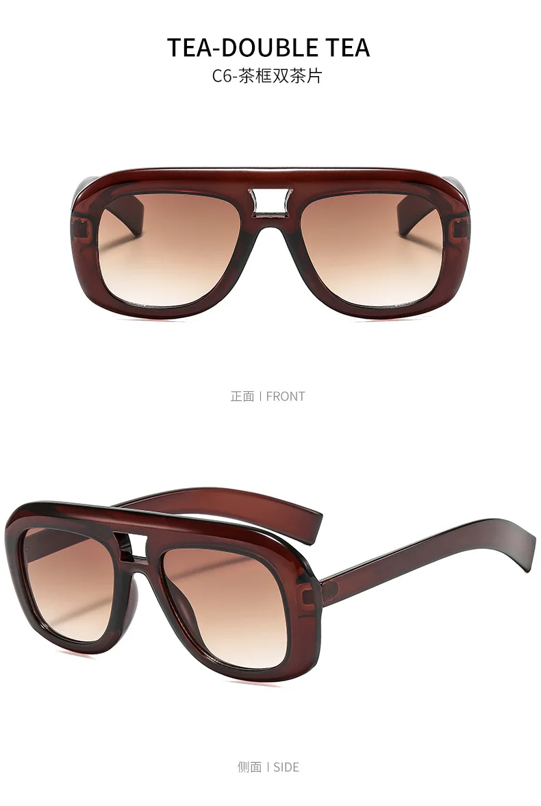 Vintage Quadratische Übergroße Sonnenbrille für Damen Neue Mode Braun Verlaufsgläser Damen Sexy Fahr- und Outdoor-Brillen UV400 – Detail 12