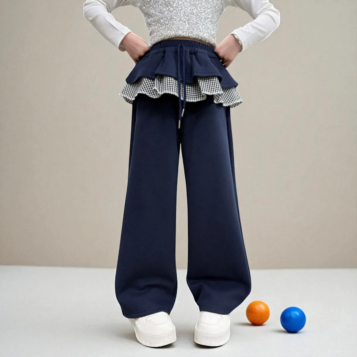 Girls Wide Leg Sweatpants Girl Loose Pants Baby Trousers Outfits Children Sportswear School Teenagers Clothes 5 7 10 12 13 Years