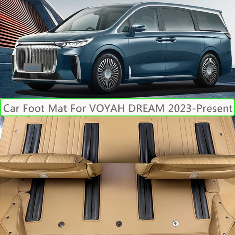 Car Foot Protect Mat For VOYAH DREAM 2023-Present Custom Nappa Leather Anti-Slip Luxury Waterproof Floor Pad Auto Accessory