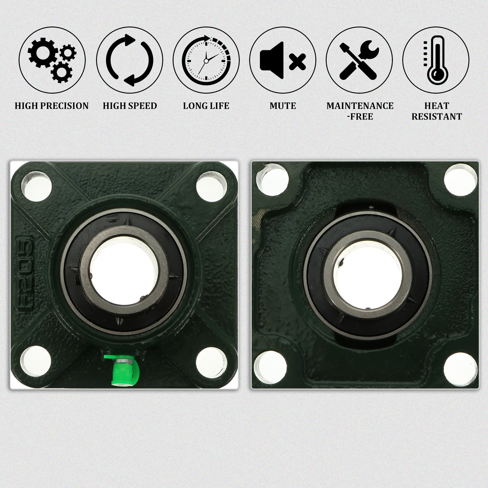 

2pcs Outer Spherical Bearings Cast Iron Pillow Block Self-Aligning Low Noise Bearing For Machinery Tools Block Mounted