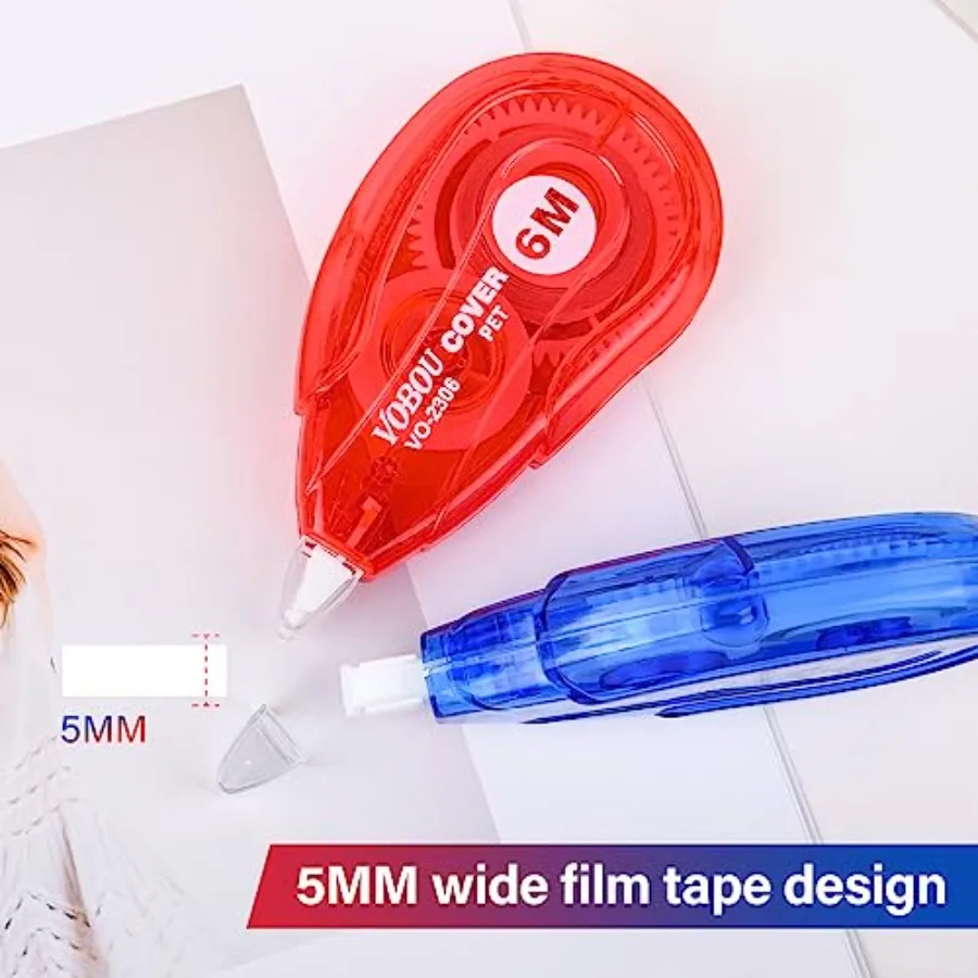 白い修正テープ 使いやすいアプリケーターでいつでも間違った文字を即座に修正できます 学校やオフィスに最適 S