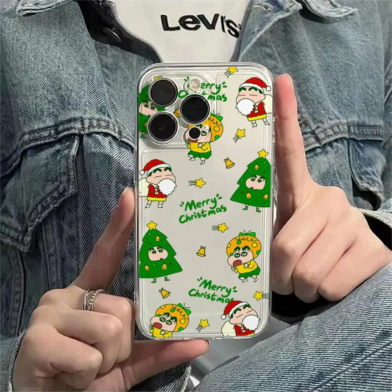 Shins Chans شجرة عيد الميلاد قضية الهاتف لسامسونج A07 A36 A26 A56 A16 A06 A55 A35 A25 A15 A05 A54 A34 A24 A14 A13 A53 A33 واضح #3