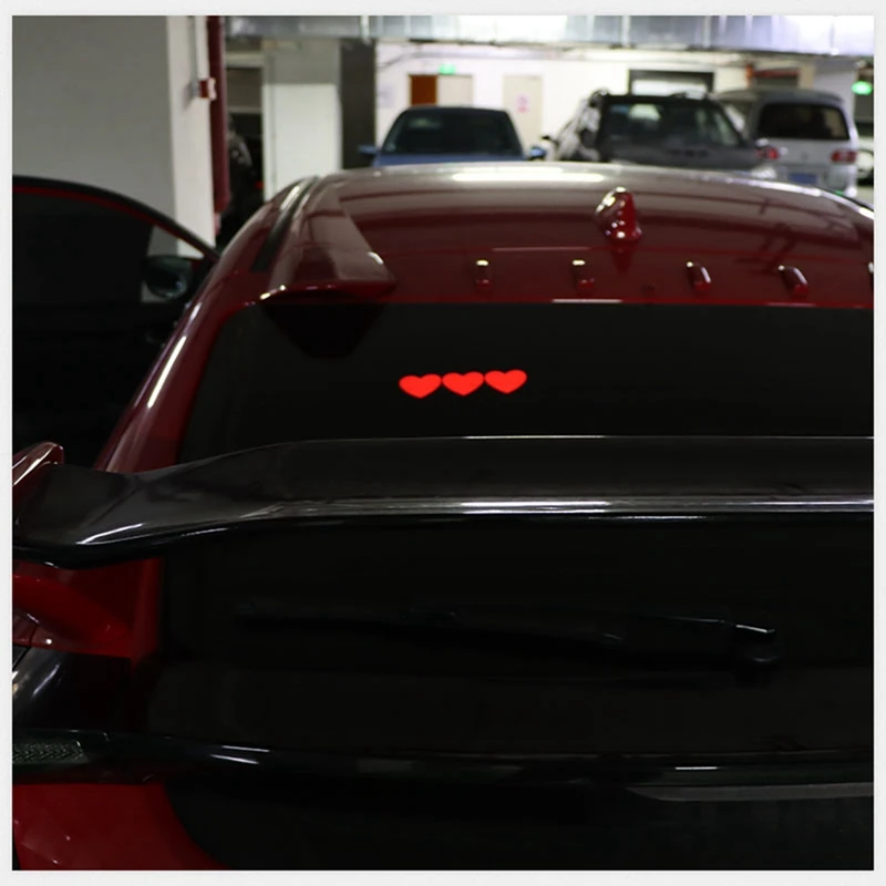 1 Piece Love Car LED Interior Decorative Light Rechargeable USB Charging Sticker