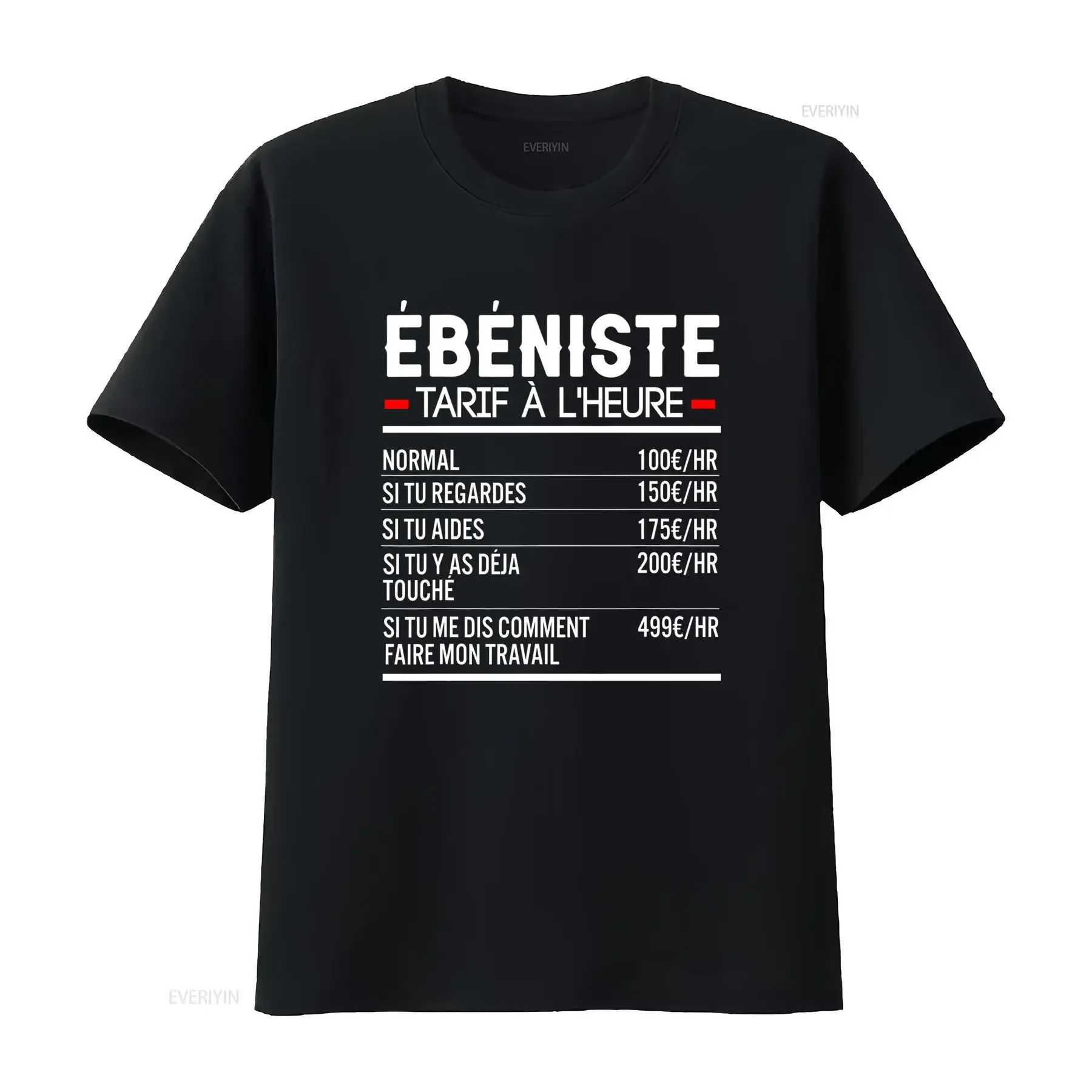 Funny Carpenter Hourly Rate Slogan Print Casual T Shirt vintage Washed designer clothes Stretched Unisex Stylish homme