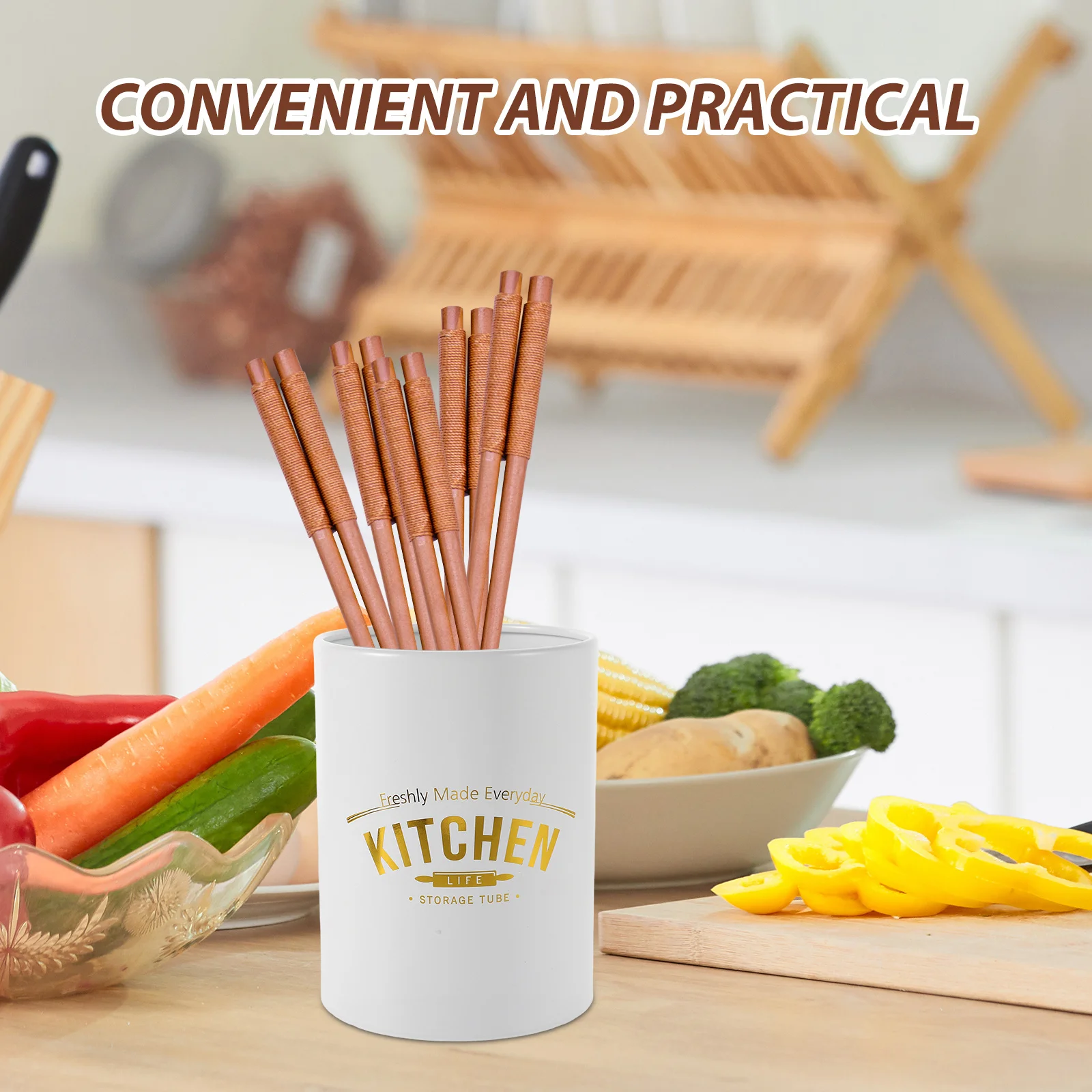 

Kitchen Utensil Holder Iron Cutlery Organizer Countertop Storage Rack Chopstick Container Cooking Tools Stand Kitchen