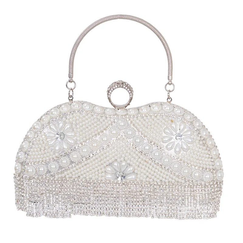 Dinner Handbag Women's Handmade Rhinestone Fringed Pearl Banquet Bag Cheongsam Bolsos De Lujo Luxury Designer Bags High Quality