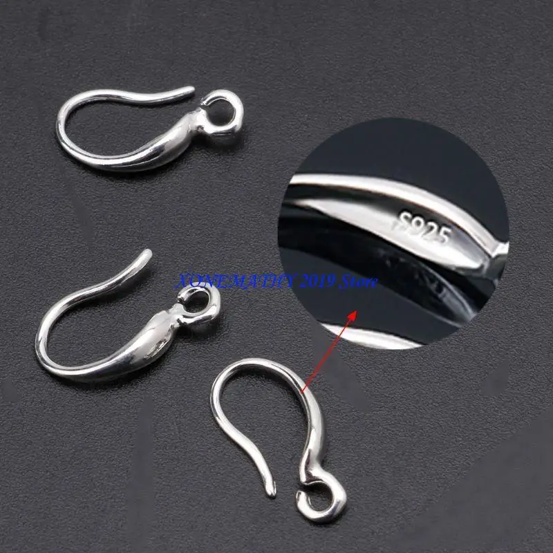 

F42F 10x French Hook Ear Wire DIY Earring Making Ornaments Silver Craft Open Loop
