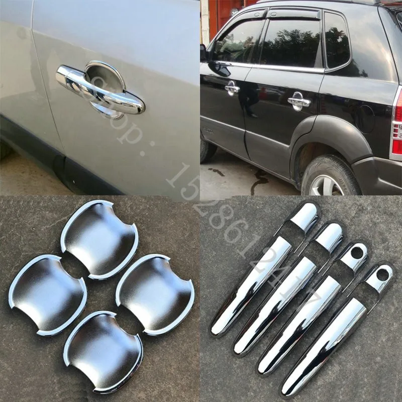 ABS Chrome Maçaneta Da Porta Do Carro, Pulso Guarnição Da Tampa para Hyundai Tucson, Acessórios Do Carro, 2005, 2006, 2007, 2008, 2009, 2010 ~ 2014