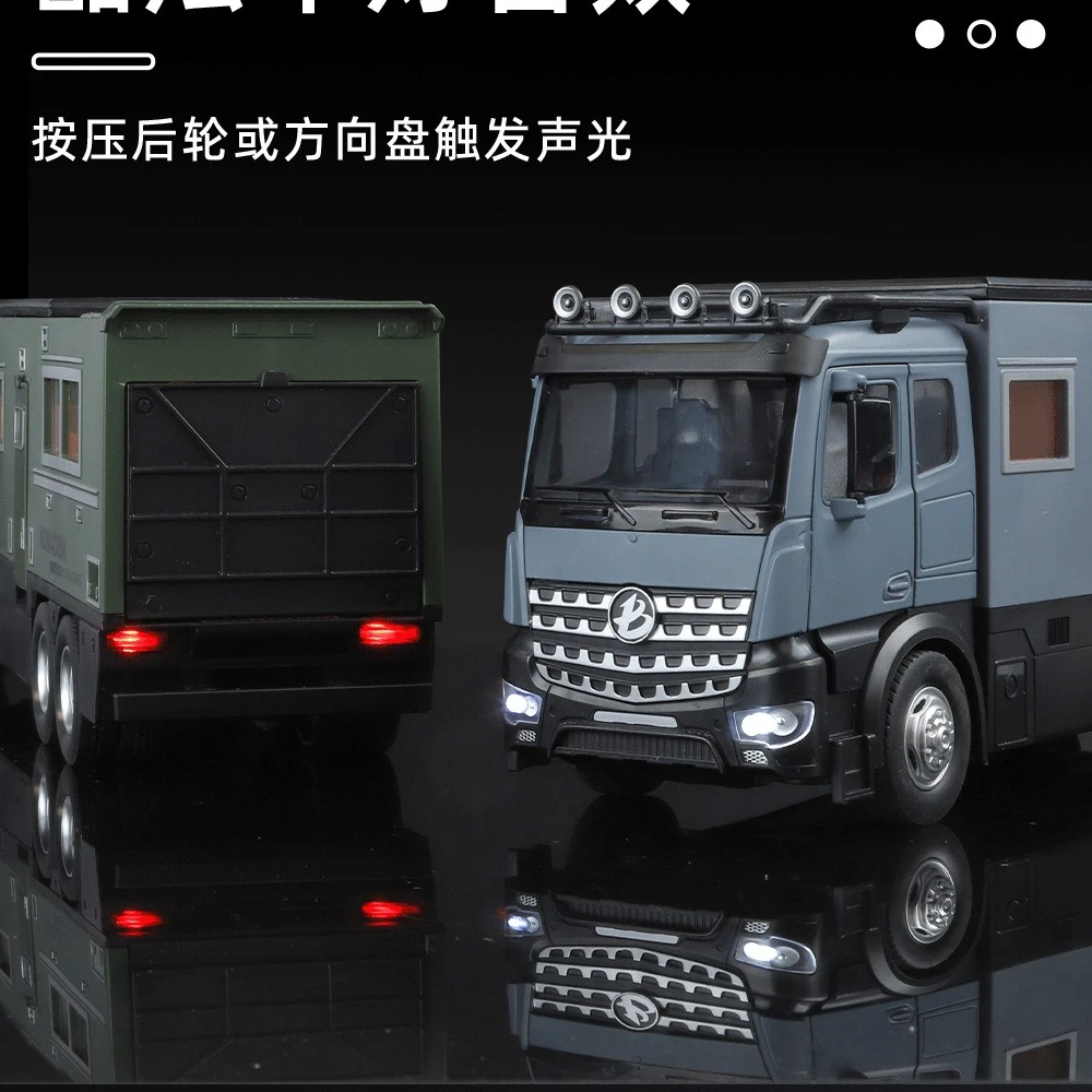 รถโมเดลของเล่นรถบ้าน NOMADISM Camper RV ขนาด 1:18 แบบดึงหลัง มีเสียงและไฟ สำหรับเด็กชายและเด็กหญิง