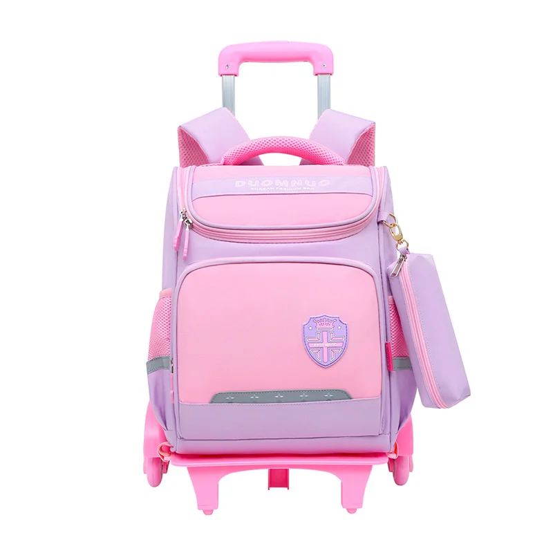 HOT Student School bag Rolling Backpack kids Trolley school backpack Can climb stairs wheeled Children