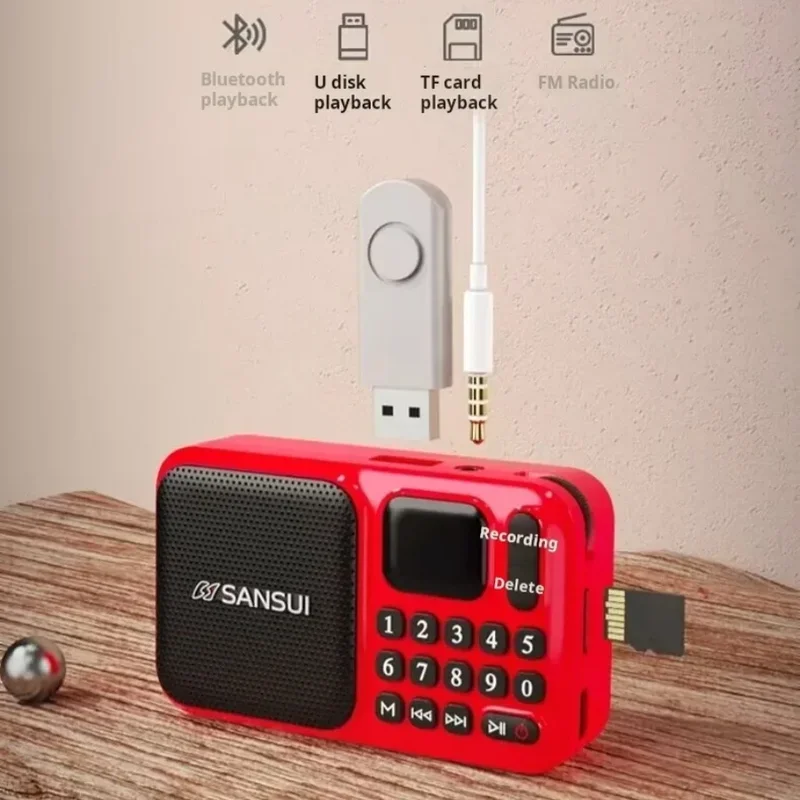 2025 Shanshui F75 New Small Portable Mini Card Player Elderly Radio Digital Song Ordering Machine Recording Outdoor Series Audio