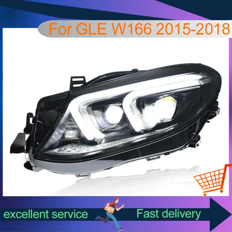 Auto Headlights For Benz W166 2015-2019 GLE Front Lamp LED Bulbs DRL Newest Upgrade Head Light Projector Lens Car Accessories view 6