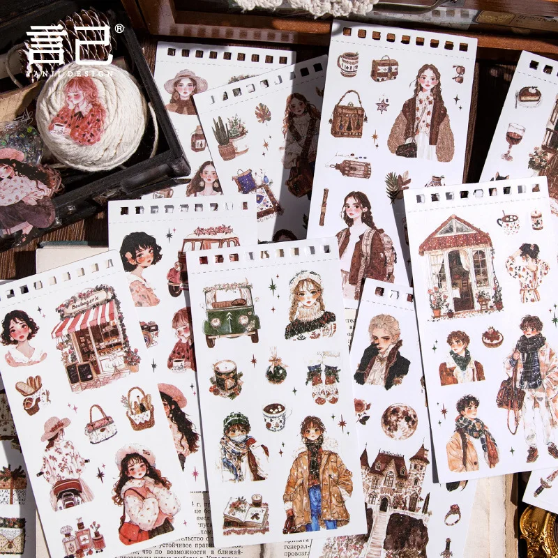 24-teiliges Cartoon-Mädchen-Tagesroutinen-Stickerbuch, ideal für die Verschönerung von Handkonto und kreatives Kunsthandwerk