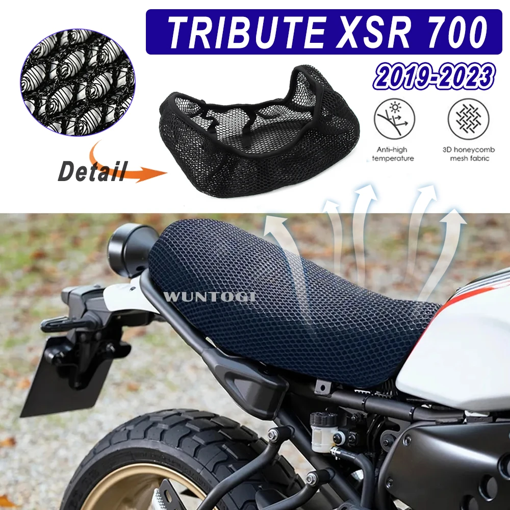 For Yamaha Tribute XSR700 Motorcycle Seat Protect Cover XSR 700 2019-2023 Mesh Seat Cover Cushion Nylon 3D Airflow Seat Cover