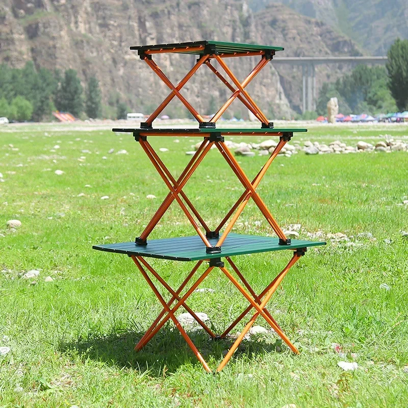 

Outdoor Folding Table Lightweight Camping Portable Picnic Egg Roll Table Road Trip Ultra-Light Aluminum Alloy Table Small