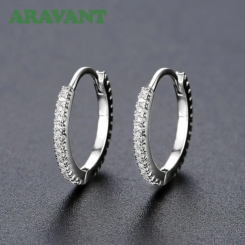ARAVANT 925 Silber Einfache Roségold-Zirkon-Creolen für Damen und Mädchen, Partyschmuck – Detail 2