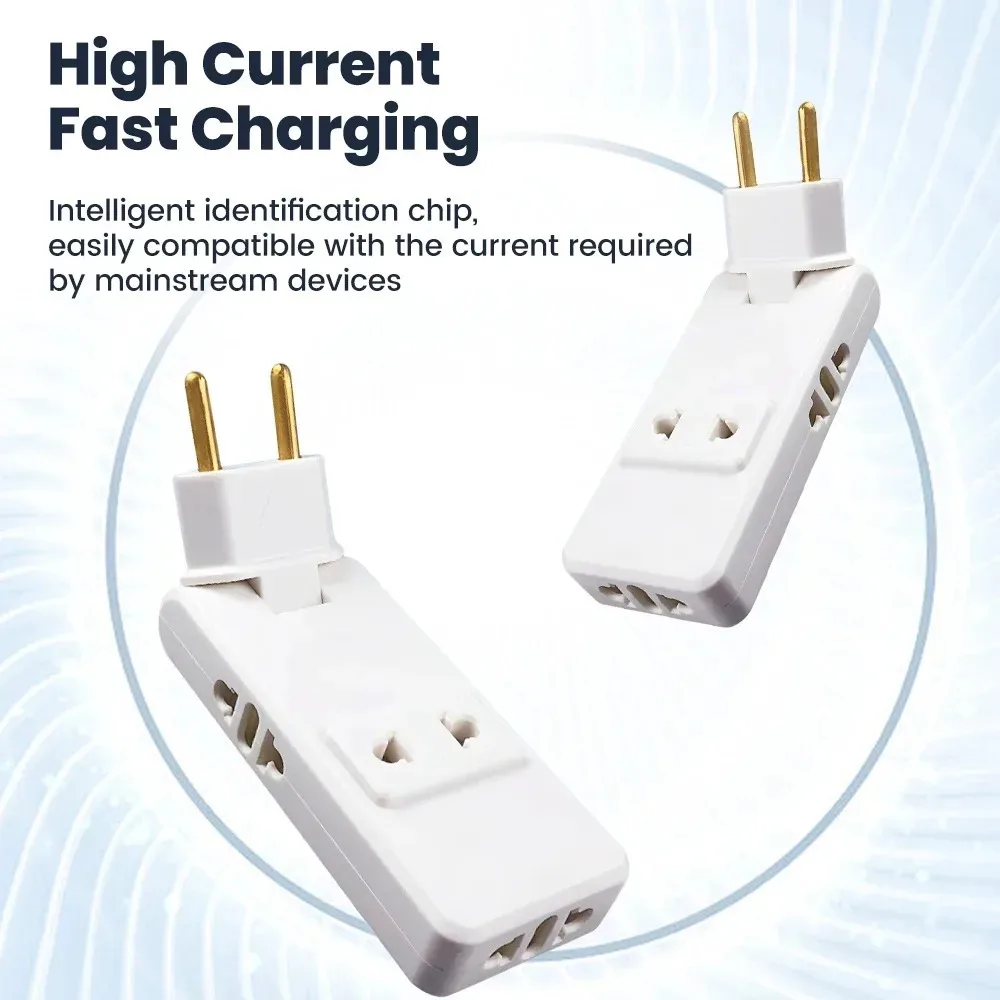 Portable 4 in 1 180 Degree Rotatable EU Travel Adapter Wall Plug Converter Power Outlet Socket For Europe Charging