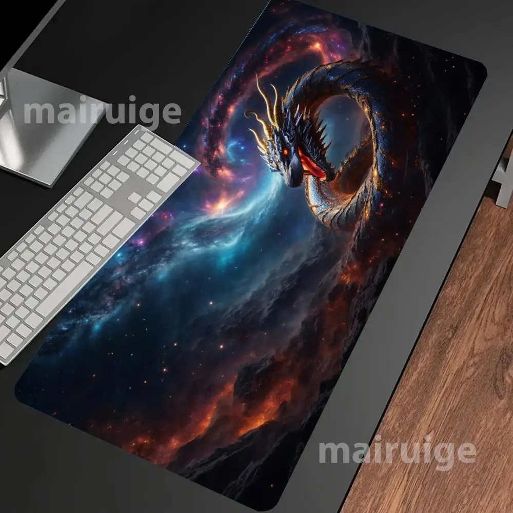 

Sci-Fi Dragon-Themed Mouse Pad 90x40 Oversized Computer Office Gaming Desk Mat XXL Rubber Anti-Slip Gaming Keyboard & Mouse Pad