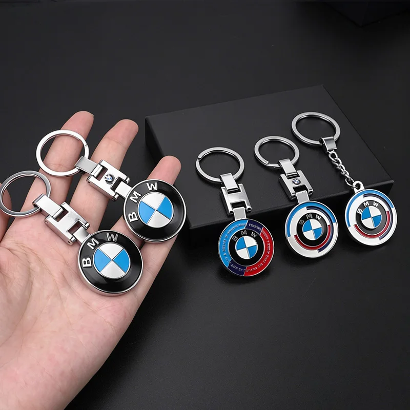 Metal Alloy Car Keychain Key Ring Pendant Gift Accessories For BMW 50th Anniversary 1 3 5 7 series E83 F16 E70  M Emblem E46 E36 view 2