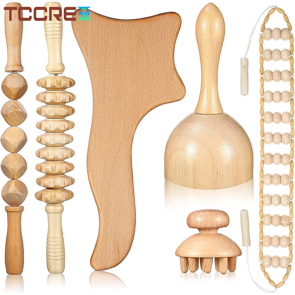 

Wood Therapy Massage Tools Body Shaping Maderoterapia Kit for Body Sculpting, Lymphatic Drainage, Cellulite Reduction,Relaxation