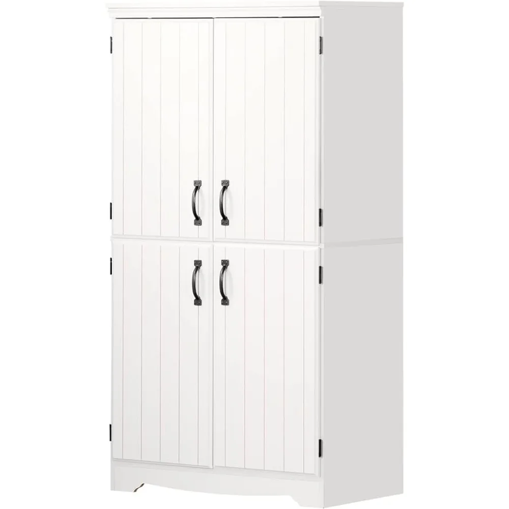 South Shore Farnel 4-Door Storage Cabinet-Pure White, Tall