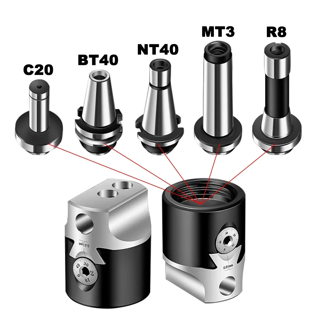 F1 boring head 50mm 75mm 100mm rough boring processing paired with BT30 BT40 NT30 NT40 C20 C25 R8 MT2 MT3 MT4