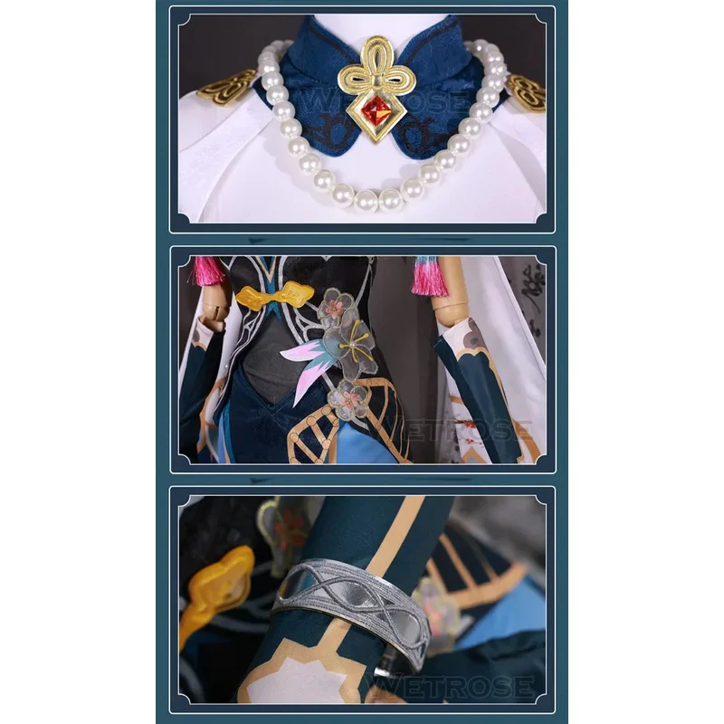 【Wetrose】 Ruan Mei Cosplay Kostüm Honkai Star Rail Ruanmei Komplettset Perücke Neujahr Halloween Qipao Stil