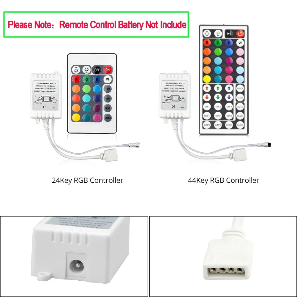 リモコン付きRGBLEDストリップライト,12V, 30, 60 LED,mテープ,ワイヤレス,SMD 2835, 5050