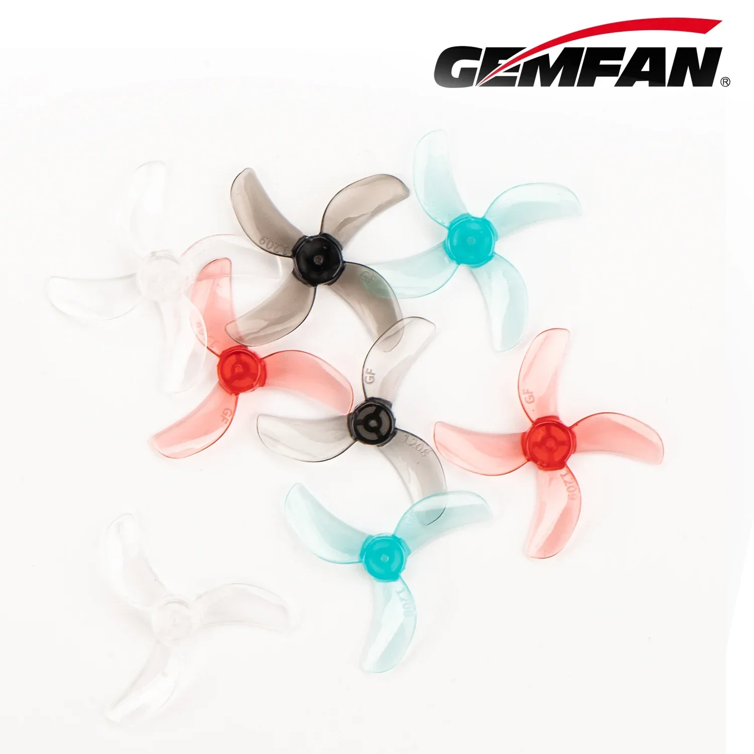 8Pairs(8CW+8CCW) Gemfan 1208 3-Blade / 1209 4-Blade 31mm Propeller 0.8mm 1mm 1.5mm (Random Color)