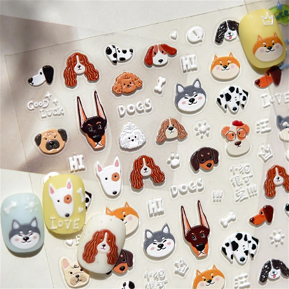 

Cute Dog Cat Apple Bowknot Star Flower Fish Bunny Bear Lovely Puppy Rabbit Watermelon Cake Summer Heart Nail Art Stickers Decals