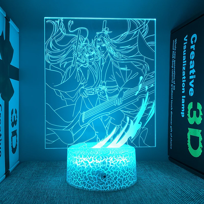 3 Models Mo Dao Zu Shi BL Anime Figure Wei Wu Xian Night Lights Manga Mdzs Acrylic Stands Led Lamp Bedroom Decor Holiday Gift