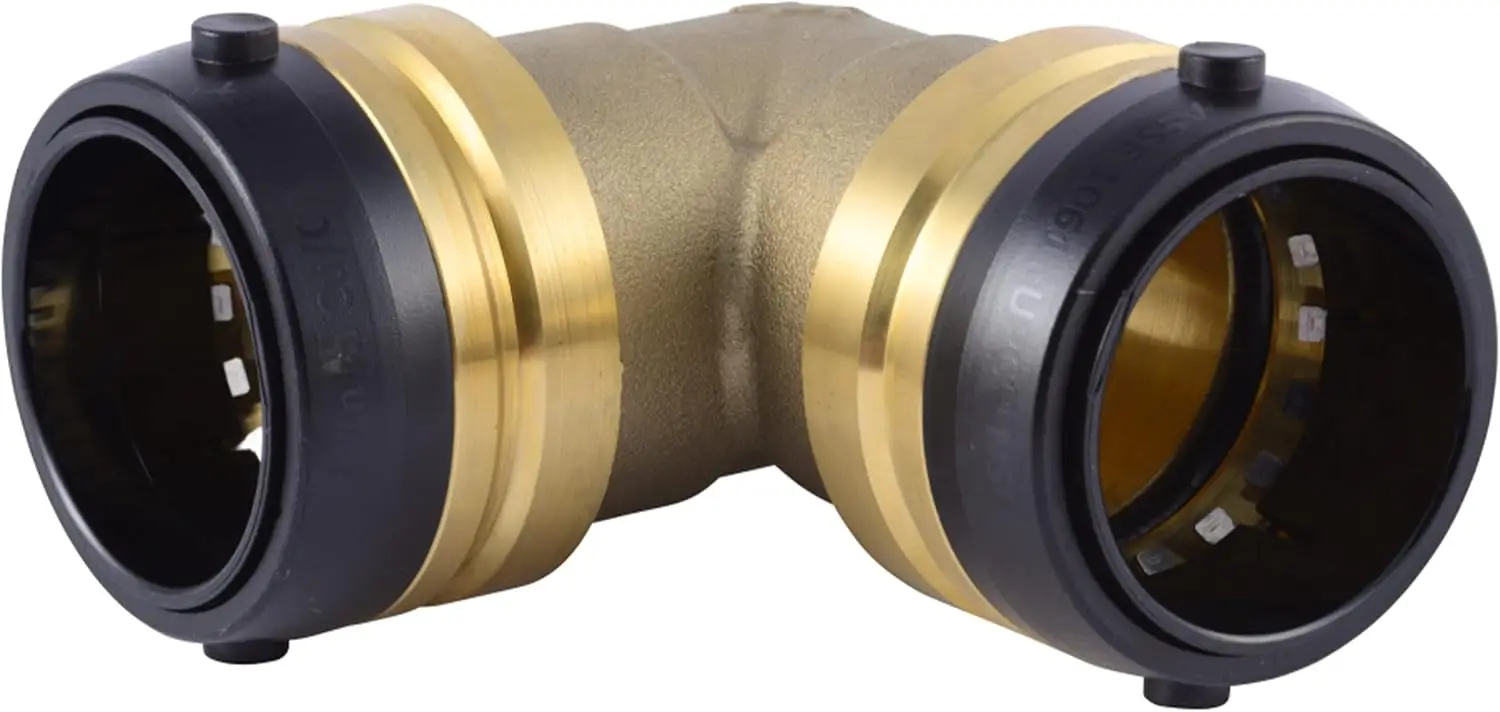 

1-1/2 Inch 90 Degree Elbow, Push to Connect Brass Fitting for PEX, Copper, CPVC, PE-RT, HDPE Pipes