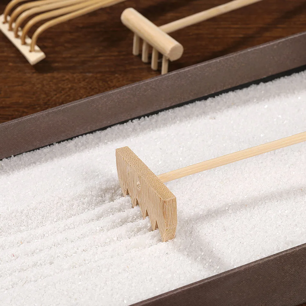 

4pcs Sand Table Accessories Mini Bamboo Rakes Craft Tools for Children Stress Relief Smoothing Toys Micro Decoration