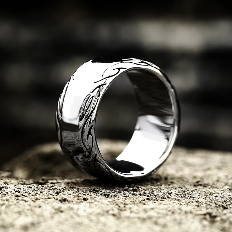 BEIER 2022 New Viking Grass Pattern Ring Simple Design Round Shape High Polished For Men Women Jewelry Wholesale Dropshipping