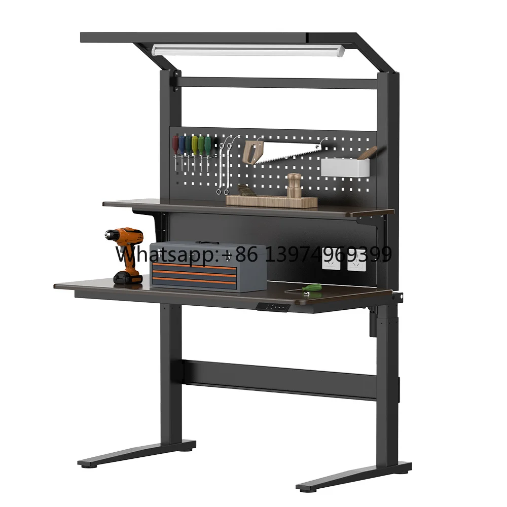 Metal Work Bench Medium Multifunctional Heavy Duty Workbench Inspection Table With Height Adjustable
