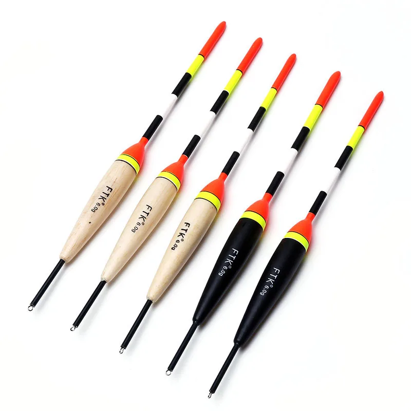 Ftk barguzinsky abeto luz no escuro 5 pçs/lote flutuador de pesca comprimento 19-23cm peso flutuante 2g-6g para pesca de carpa