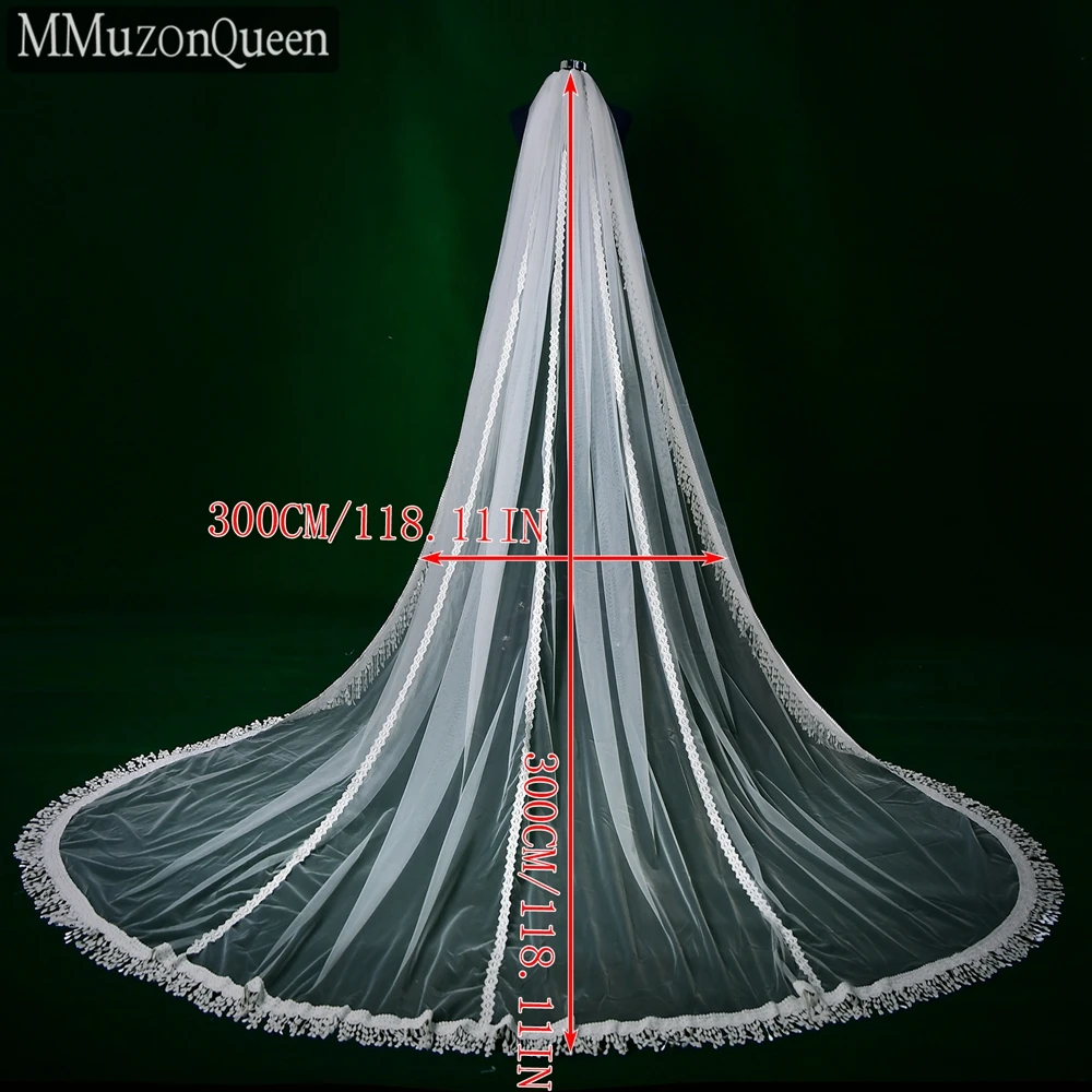 MMQ-غطاء رأس لكاتدرائية الزفاف ، دانتيل أبيض ، شرابة ، غطاء رأس للعرائس ، طراز بوهيمي ، أشياء لحفلات الزفاف ، 3 م ، م 18