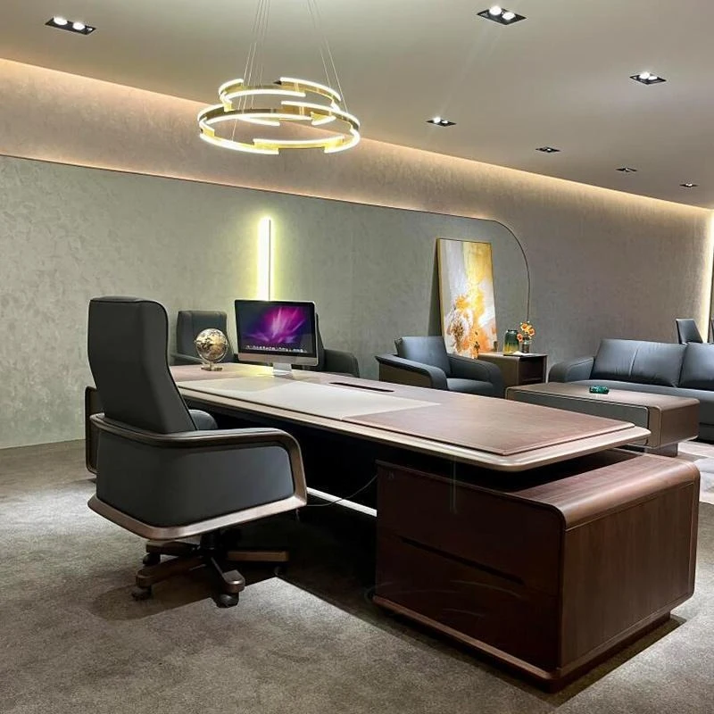 Guangdong's Office Desk, Light Luxury with Lights, Executive Desk, Simple and High-End Fashion, General Manager Ex