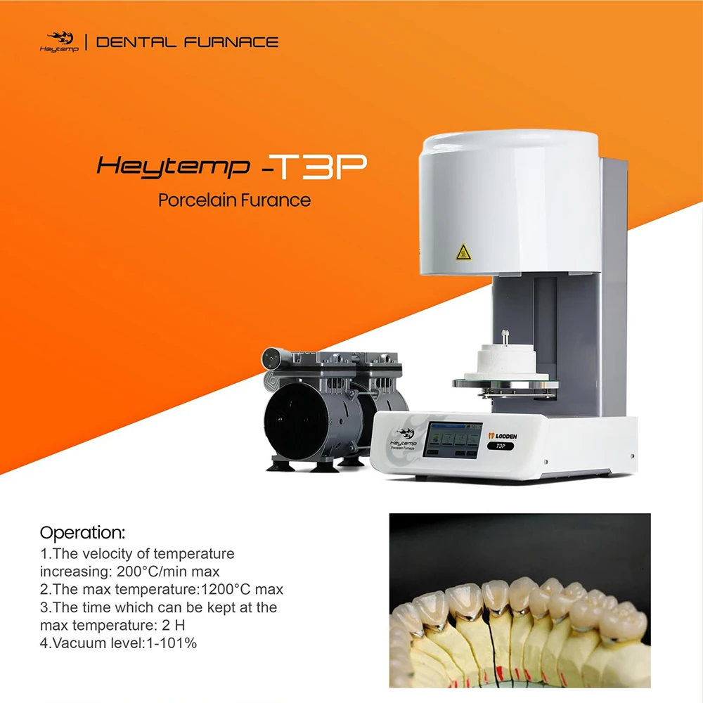 Dental Porcelain Furnace Lab Equipment Heytemp-T3P Vacuum Ceramic Furnace Oven with Vacuum Pumps