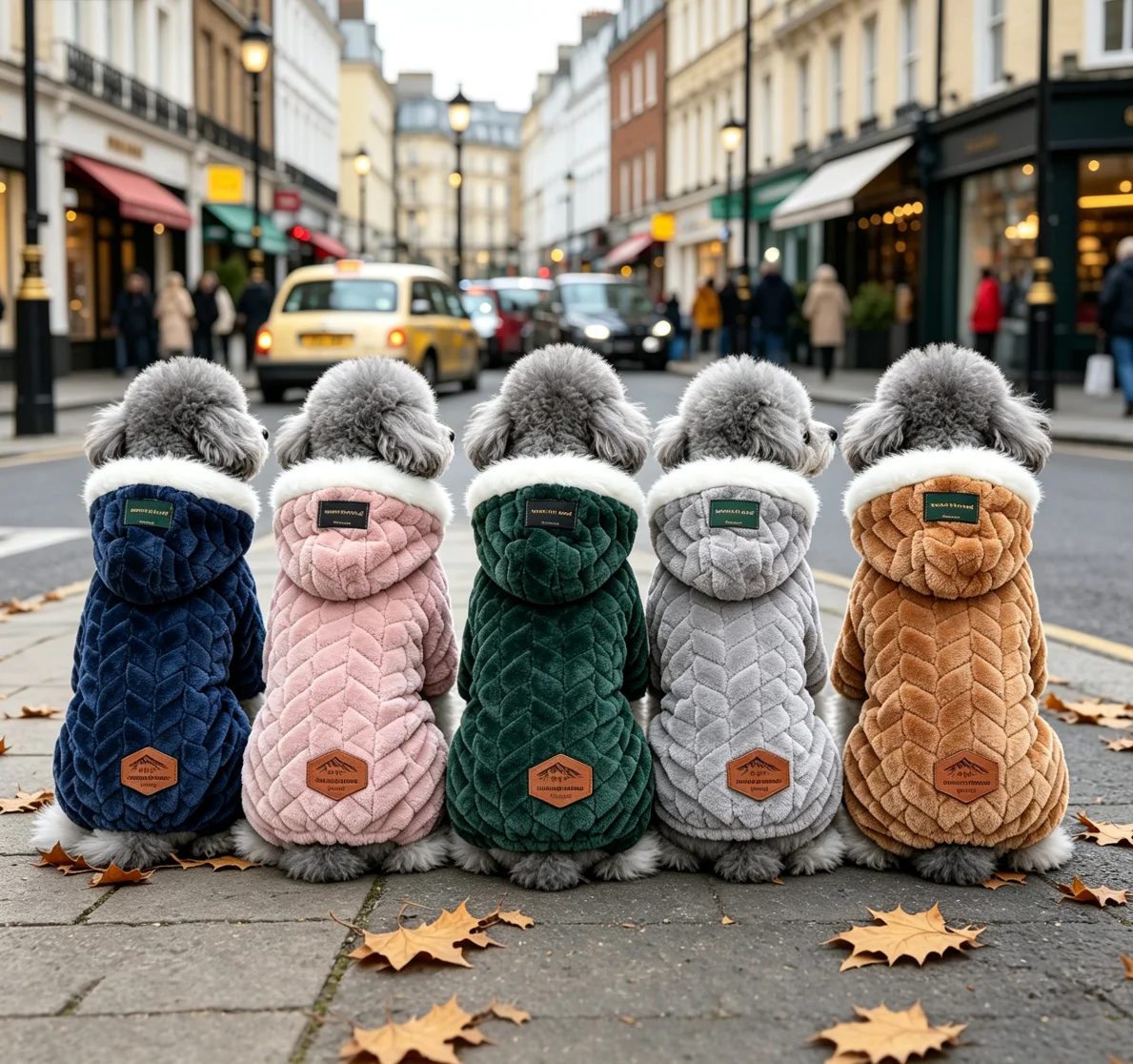 Haustierkleidung, verdickte warme Herbst- und Winteroutfits, Hundekleidung, Tierkostüme, vierbeinige Welpenanzüge, verdickte warme Mäntel – Detail 2