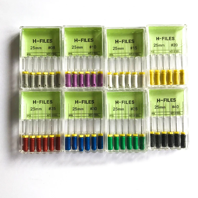 Dental Hand Use H-Files Endodontic Root Cannal Files Nickel Titanium Endodontic Tools 21mm 25mm-6PCS/PACK