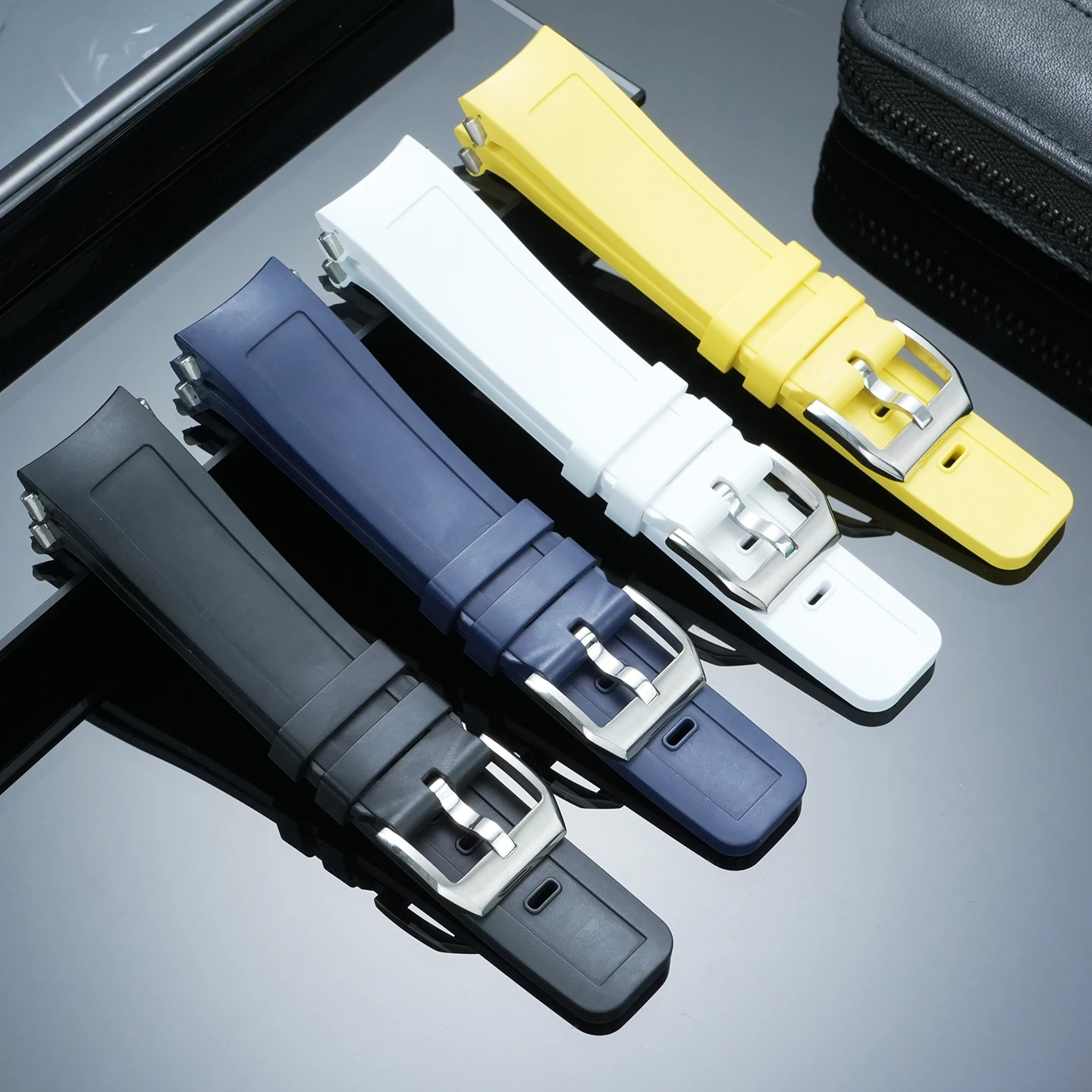 For IWC AQUATIMER FAMILY IW376705 IW376711 IW376708 Rubber Watch Strap Quick Release Watch Band 22mm Arc-shaped Interface Men