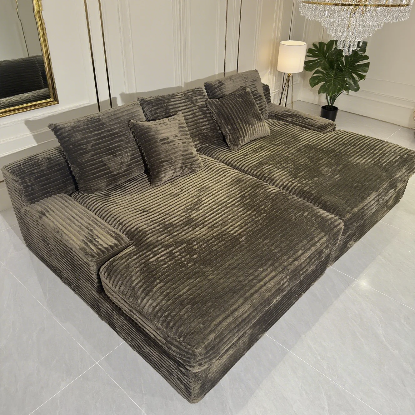 Modern Giant Memory Foam Vacuum-Compressed Sofa Bed Couch Built-Up Style for Living Room Bedroom Fabric Upholstery for Hotels